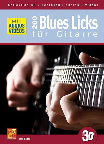 200 Blues Licks für Gitarre in 3D (Lehrbuch + Audios + Videos)