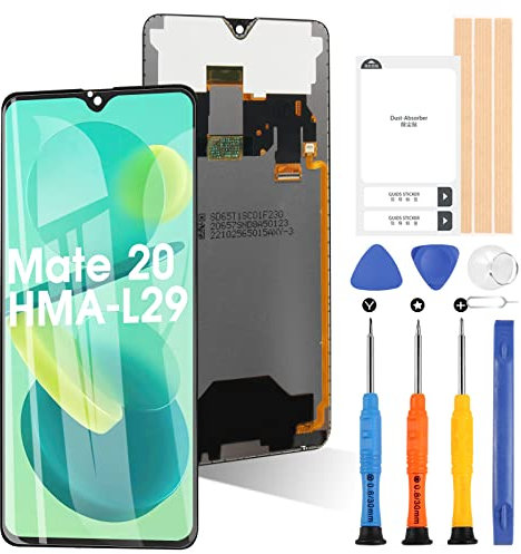 ARSSLY Pantalla LCD para Huawei Mate 20 HMA-L29 HMA-L09 LCD Display Digitizer Touch Pantalla Repuesto Asamblea y Herramientas de Instalación + Cristal Templado (Negro Soporta Huella Digital)