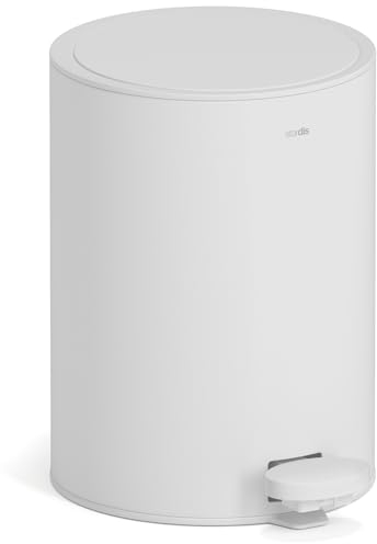 stardis 3 Liter Treteimer Edelstahl matt Softclose Klappdeckel leise schließend Inneneimer Mülleimer Abfalleimer Badeimer zartgrau