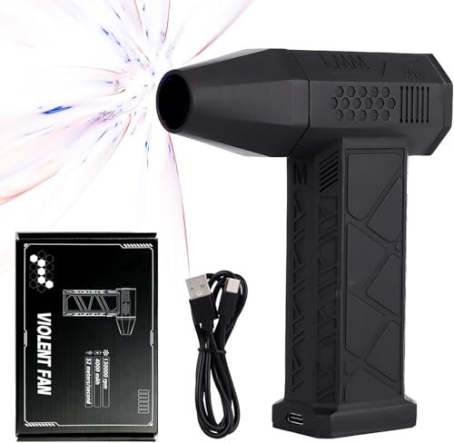 Jet Blaster 3.0,Quorali Jet Fan，2024 New Compressed Air Duster Over 150000 RPM of Blowing Power,Cordless Handheld Air Blower Super Jet Fan Rechargeable, Mini Portable Compressed Air Duster (Black)(Bla