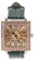 POENVFPO Damenuhr, Mechanische Uhr Im Retro-Stil, Quadratische Zifferblatt-Armbanduhr mit Lederband (Green)