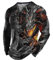 Men Dragon Long Sleeve T Shirt V-Neck Lace Up Henley Shirts Vintage Distressed Outdoor Street Pullover Top