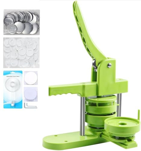 RATSTONE Maquina Hacer Chapas,Maquina Chapas,Máquina Para Chapas De Hojalata(32mm/1.25inch),Con Consumibles 400pcs,Adecuada Para Estudiantes,Niños,Adultos,Regalos Diy,Fabricación De Pins(Verde)
