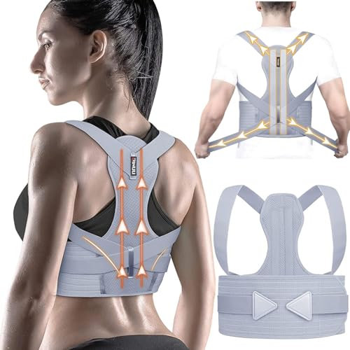 ZINUU Haltungskorrektur für Frauen und Männer: Rückenstütze, Gerader Rücken Geradehalter, Posture Corrector Women Men, Verstelbarer Schultergurt Haltungskorrektur, Rückenstablisator (49.2'-51.2')