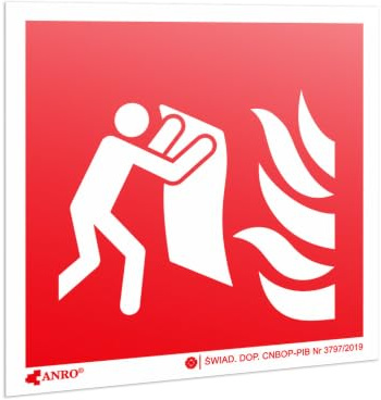 PRINTIMA Nachleuchtendes PVC Feuerlöschdecken Schild 15x15 cm Sicherheitszeichen Brandbekämpfung Notfälle fluoreszierend UV-beständig langlebig sichtbar Innenbereich Montage