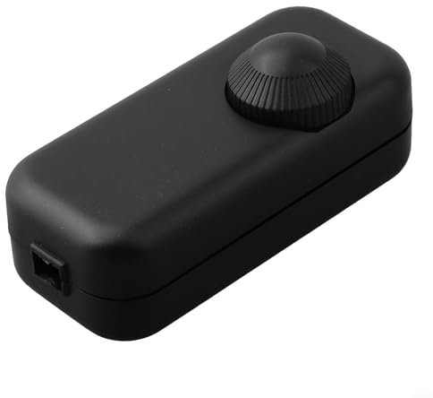Bulevisiter Interruttore dimmer a LED, interruttore dimmer rotativo ON/OFF, per luci LED dimmerabili, lampadine a incandescenza, alogene, interruttore dimmerabile (nero)