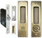 Sliding Door Lock Keyless,Pocket Door Lock，Cyan Retro Mortise Lock,Rectangular Recessed Handle,160mm