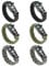6 Stück Überlebensarmband - 5 in 1 Outdoor Armband 26cm x 2.5cm - Paracord - Mit Feuerstein, Pfeife, Kompass, Schaber, Seil - Für Wandern, Camping, Notfall (Schwarz, Armeegrün, Camouflage)