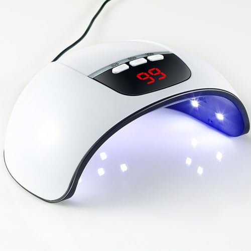 UV Nail Lamp, 54W UV Lamps for Gel Nails with 18 Beads, 30s/60s/99s Timer Setting, Auto Sensor Nail Lamp for Gel Polish, Fast Curing, Home Salon Professional Nail Tools