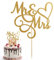 Mr and Mrs Cake Topper Bride and Groom Sign Personalised Topper Wedding Cake Toppers Gold Glitter Theme Party Supplies Letter Decorations for Wedding Engaged Anniversary