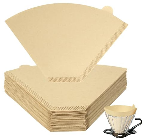 HOTUT 100 Pcs Coffee Filter Paper, Size 103, Coffee Filters Cones Shaped, Unbleached, for Filter Coffee Makers, 4-7 Cups, Natural Color