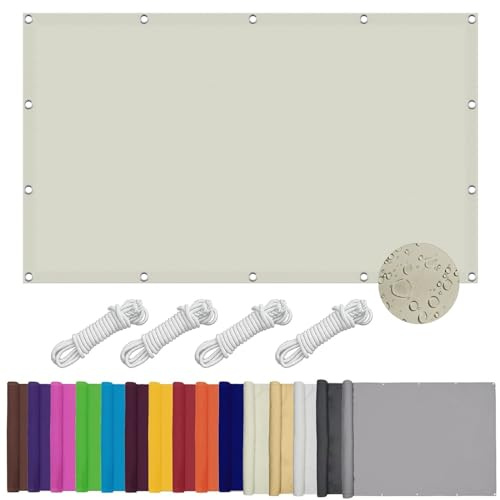 Toldo Vela de Sombra 5 x 5.6 m Protección Rayos UV Cuadrado Toldos Impermeable Red de Sombra Exterior con Ojales para Jardín Patio Terraza Balcón Exteriores, Blanquecino