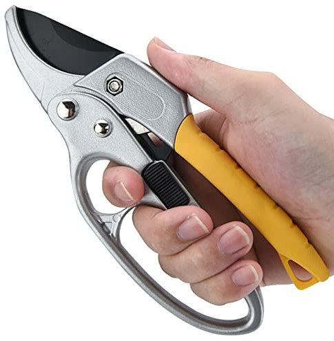 Obreeze hyi Garden Secateurs, Secateurs Pruning Scissors Less Effort, Pruning Shears for Easy Cut, Gardening Secateurs Heavy Duty, Pruning Shears Tree Trimmer Made with Steel,Yellow
