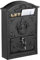 Relaxdays Briefkasten Vintage, verzierter Postkasten, HxBxT: 42 x 28 x 10 cm, A4 Briefschlitz, 2 Schlüssel, schwarz/Gold