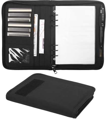 Kosibate Taktisches Notizbuch, Padfolio, Ringbuch mit 80 Blatt, taktischer Ordner mit Reißverschluss für Ordner, Karten, nachfüllbar, 6-Ring-Notizblock, Armee-Militär, wasserdicht, Notizbuchhülle