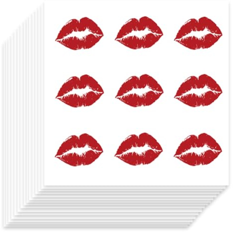 TNKBREEZE 180 Stück Lippen Sticker Selbstklebende Papier Dekorative Sticker Wasserdichte Kuss Lippen Planer Aufkleber für Scrapbook Kalender Tagebuch Basteln Party Geschenktüte Deko