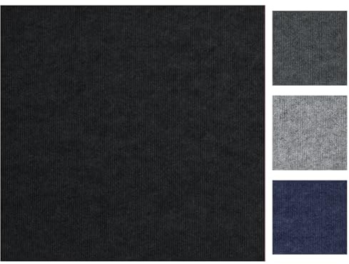 20 Pack Self-Adhesive Carpet Tiles 50x50cm, Peel and Stick Flooring Squares, Polyester DIY Carpet for Home Office Kitchen Basement(Adhesive Black)