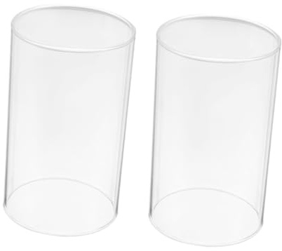 Vetro Borosilicato Trasparente Portacandele 2 Pezzi | Copricandela Decorativo, Cloche da Tavolo Semplice ed Elegante, per Soggiorno e Fidanzamento