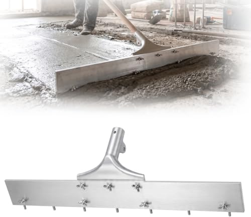 60cm Pin Leveller Screed Rake with 7 Height-Adjustable Pins (Up to 7mm) | Epoxy Floor Screed Rake for Leveling Compound, Adjustable Cement Leveling Tool for Liquid Screed & Floor Coating