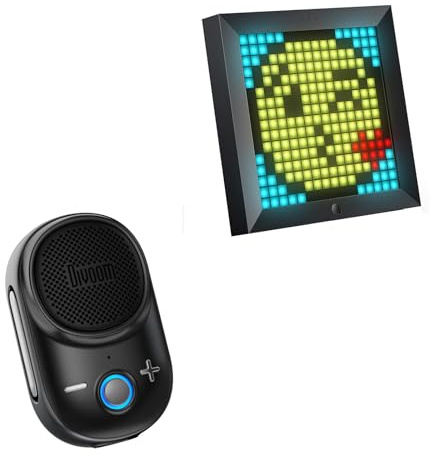 Divoom Pixoo & Itour-S Bundle, Pixel Art Display und Mini Bluetooth Lautsprecher, kreatives LED Deko Set mit Outdoor Sound für Zuhause, Gaming Setup und unterwegs