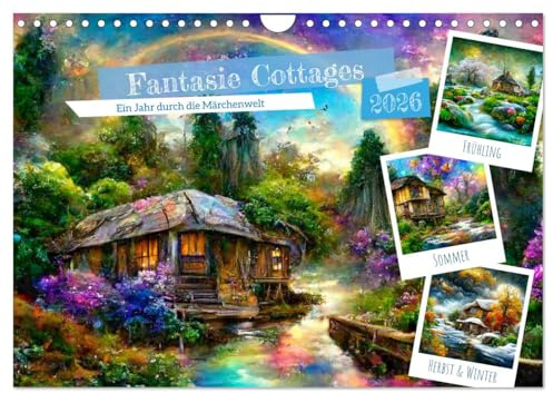 Fantasie Cottages - Ein Jahr durch die Märchenwelt (Wandkalender 2026 DIN A4 quer), CALVENDO Monatskalender: Zauberhafte Cottages in einer Fantasy World (CALVENDO Orte)