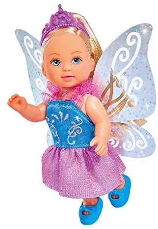 Simba 105733167 - Evi Love Sparkle Fairy, 2-fach sortiert, es wird nur ein Artikel geliefert, Spielpuppe als süße Fee mit tollen Glitzerflügeln, 12cm, ab 3 Jahre