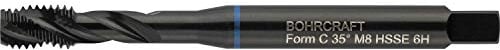 Bohrcraft 41540300400 Maschinengewindebohrer 35º DIN371 M4 verstärkter Schaft Masch-Gewindebohrer Blauring DIN 371 HSS-E VAP M 4 Form C/RSP 35 Split-Pack, silber