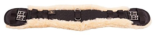 BR Sattelgurt Dressur anatomisch+ Schafpelz Farbe: schwarz/Natur Länge: 80