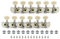 Metallor Stimmwirbel für Gitarre/Mandoline/Bouzouki/Banjo / 8 Saiten/Gitarren/Instrumente, Einloch/vernickelter Stahl, 4L / 4R A 603 chrome