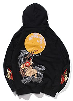 Blouson bomber de baseball brodé motif dragon
