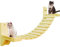 La La Pet Wall-Mounted Cat Ladder Bridge with 2 Fixed Brackets Wood Cat Perch Mod Cat Lounge Hammock Cat Condo Kitty Activity Furniture Cat Climber Tree Tower Cat Cloud Shelf Board
