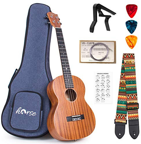 Pferd Bariton Ukulele Mahagoni 30 Zoll Ukulele für Anfänger mit Gig Bag Strap String Capo Picks