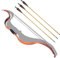 MILAEM Traditionelle handgemachte Recurve Bogen 20lbs Langbogen Bogenschießen Jagd Reiterbogen Jagdbogen Outdoor Sport Wettbewerb Trainingsspiel (Braun+ 3pcs Holzpfeil, 20lbs)