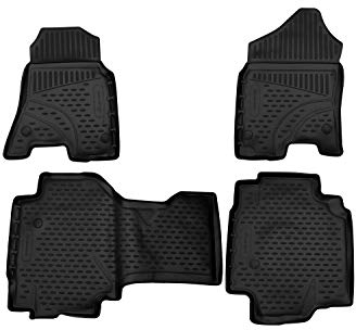 Element 3D Gummimatten Passgenaue Fußmatten Dodge Ram 1500 Quad Cab 2019 Pick-up der USA 4tlg (Exkl. 2019 Ram 1500 Classic), Schwarz