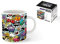 I-TOTAL® - Tazze da caffè in CERAMICA 300 ml/Tazza per caffè, the/Colazione, 300 ML, 10 x 8 x 12 cm (GRAFFITI)
