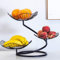 Obst Etagere 3 Etagen, Etagere 3 Etagen Metall Deko, Hollow Obstkorb Aus Metall, Vintage Spirale DREI-Schicht Lotus Blatt Stil Tray Stand Lagerung Korb (Schwarz/Gold),Black