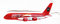 Coca C o l a - Aufkleber - Flugzeug - Motiv 083-78 x 28 mm