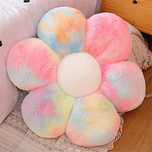 Morbuy Plüsch Kissen Blumenform Sitzkissen Stuhlkissen, Kopfkissen Sitzpolster Sofakissen Stuhl Kissen, Weiche Flauschige Verdickte Bodenkissen Kinderzimmer Dekor (65x65cm,Mehrfarbig)