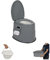 Outvita Pot de Chambre Adulte, 5 L Toilette Camping Amovible avec Porte-Papier Hygiénique pour Camping Voyage - Gris