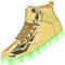 APTESOL Baskets Unisexes Rechargeables LED High Top Femmes Hommes Chaussures de Sport [Or, EU 35]