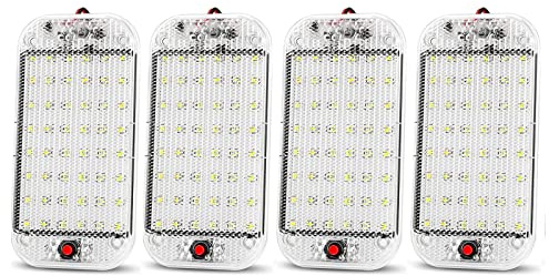 LED-Innen-Dachleuchten, 10 W, 48 LEDs, universelle Auto-Decken-Dachleuchte, Leseleuchte mit An-/Aus-Schalter für DC 12 V-85 V, Auto, Wohnmobil, LKW, Boot (4 Stück)