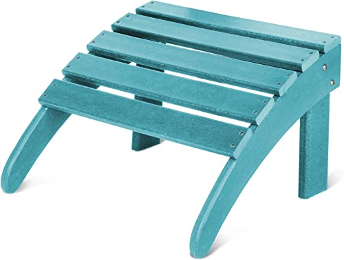 normani Gartenstuhl Fußstütze Fußliege für den Adirondack Terasenstuhl - Loungestuhö in Holzoptik aus recyceltem Plastik Farbe Türkis