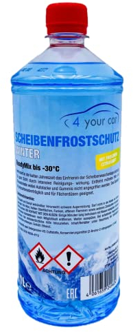 4yourCar Scheibenfrostschutz Winter Scheibenwischwasser ReadyMix bis -30°C mit frischem Citrusduft 1 L