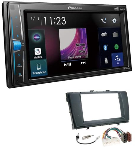Pioneer DMH-A3300DAB 2-DIN Autoradio kompatibel mit Bluetooth Digitalradio DAB+ WebLink Spotify USB passend für Toyota Avensis T27 ab 2009 schwarz