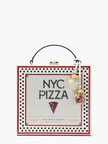 kate spade new york Damen Slice Printed Spazzolato Leather 3D Pizza Box Top Handle Bag Tasche mit Tragegriff Oben, Mehrfarbig/Meereswellen (Ocean Tides)