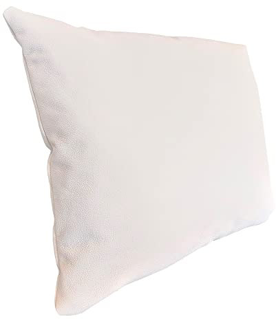 Quattro Meble Weißes Leder Kissen Dekokissen Echtleder Rückenkissen Rindsleder - Volleder Sofa Couch Leder Zierkissen Lederkissen Echtleder glattes Kissenmodell 1EL (40 x 40 cm)