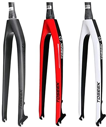 ASMEIR Forcella MTB Forcella Anteriore for Bicicletta da Montagna in Fibra di Carbonio 26er 27.5er 29er conica 1-1/8-1-1/2 Bici Forcella Rigida Parti MTB Bici Forcelle Rigide MTB (Color : Red 26er)