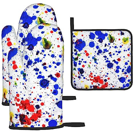 Lot de 3 maniques et maniques isolées pour cuisine - Résistantes à la chaleur