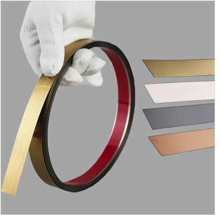 WZERHO Flexible Zierleiste Selbstklebend Wandleisten Selbstklebend Zierleisten,SpiegelstreifenSelbstklebend für Wand,Spiegel,Möbeldekor Gold 8Mx2cm