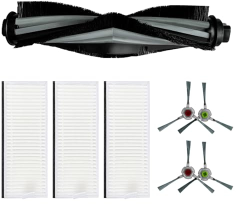 iDMRURvm Ersatz Zubehör Set für Für Ecovacs Deebot OZMO U2 DGN22/U2 Pro Roboter Filter, 1 Hauptbürste + 4 Seitenbürste + 3 Hepa-Filter
